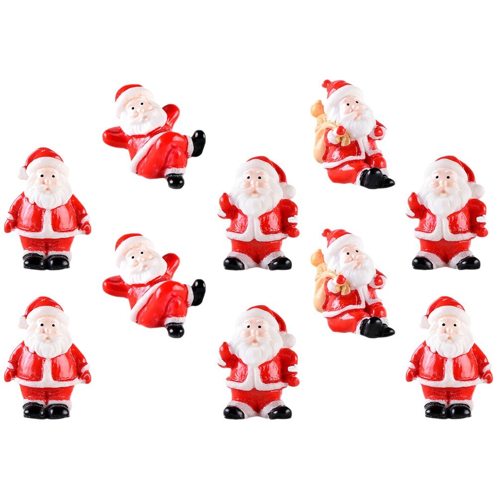 10 Pcs Xmas Mini Resin Snowman Figurines Christmas Miniature Decor Set