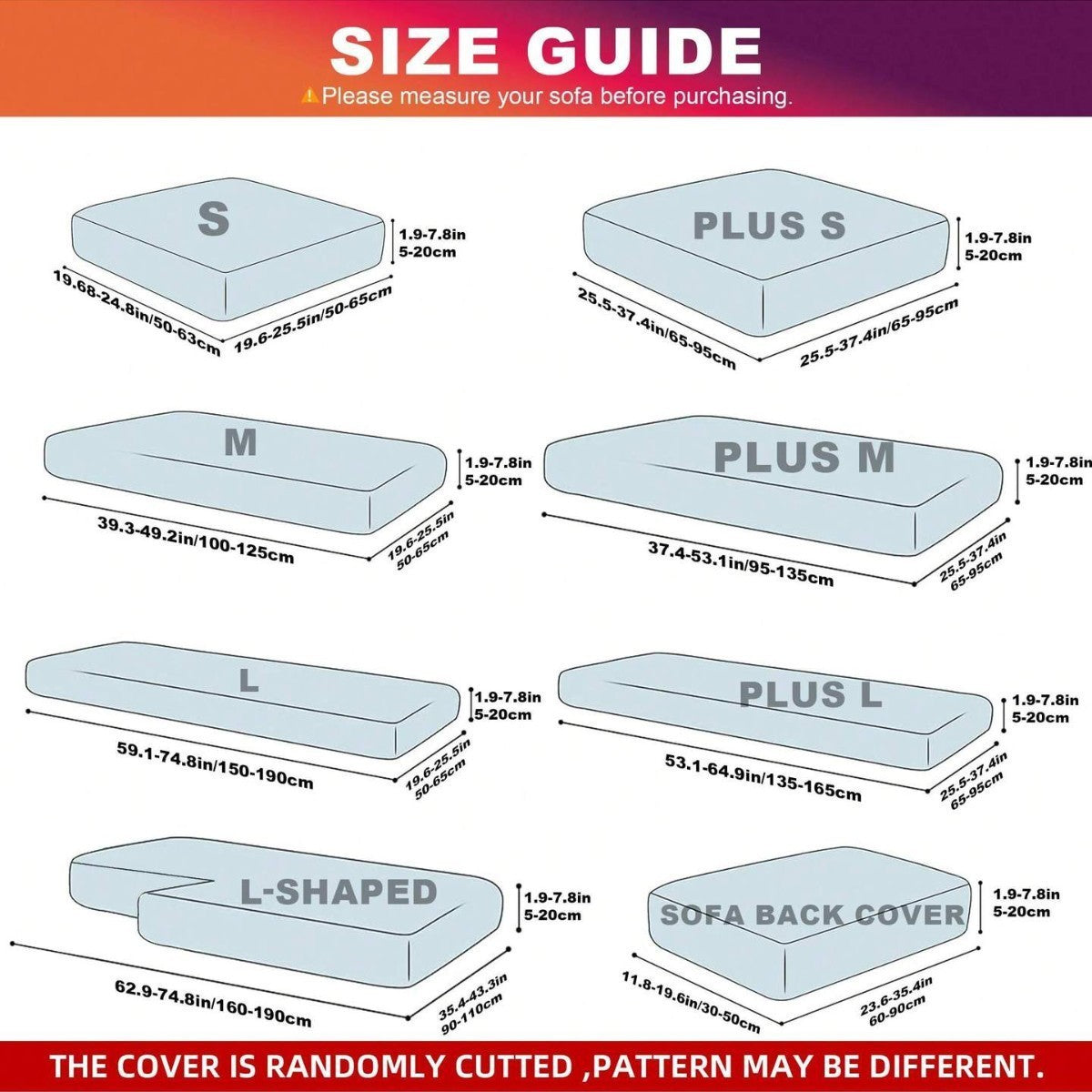 1/2/3-seater Outdoor Elastic Sofa Cover with Anti-slip Cushion Cover Sofa Cover