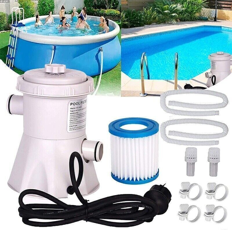 220V 300gal/H Swimming Pool Electric Filter Pump Paddling Pool Water Flowclear