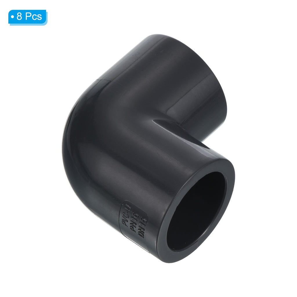 8 Pcs UPVC Pipe Fitting Elbow 20mm Socket 90 Degree Adapter Connector Gray