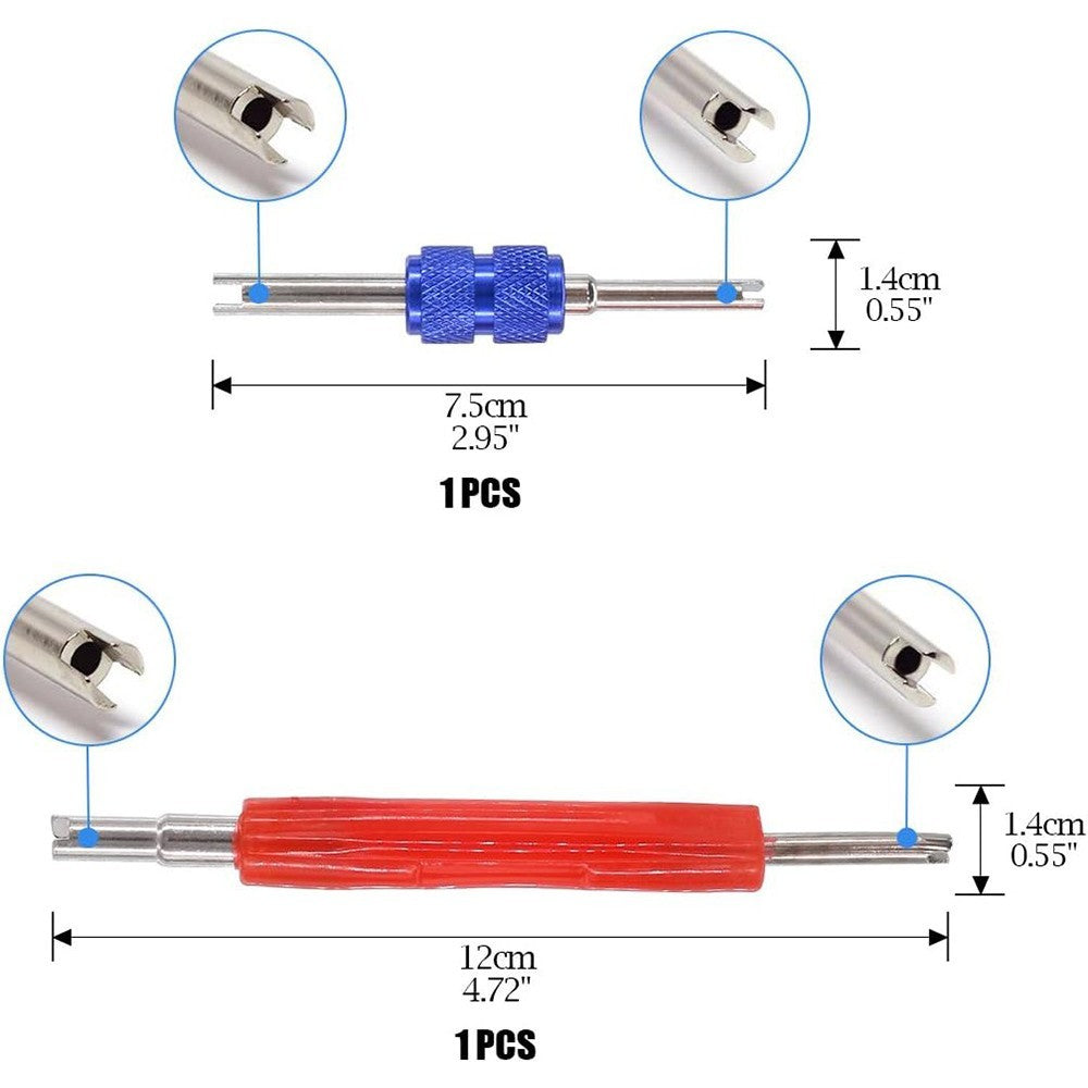 102Pcs R12 R134a Car Air Con Schrader Valve Core Remover Tool Kit A/C Repair