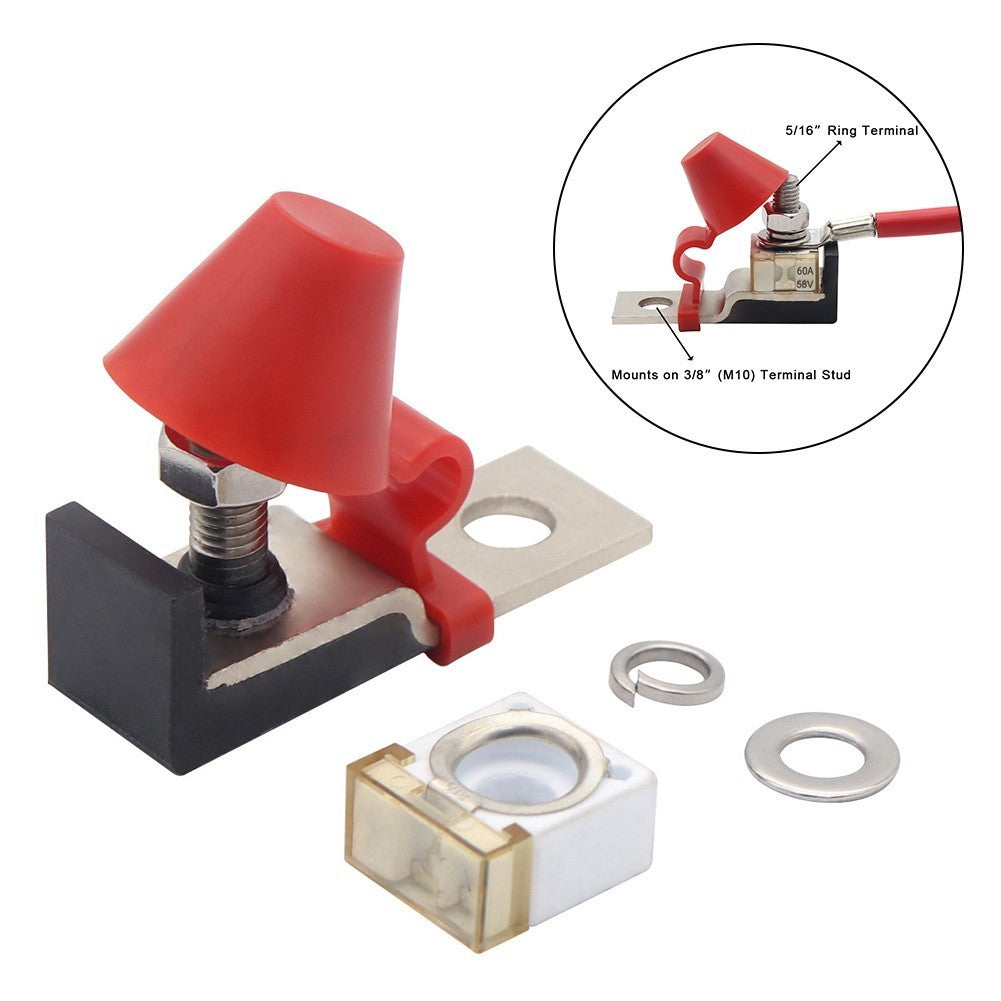 60 AMP MRBF Fuse Holder Battery Terminal High Quality-8MM-Includes-Amp-Fuse