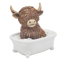 Figurine Ornament Resin Highland Cow Reading on Loo Home Decoration Gift Idea