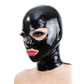 Back Latex Hood Rubber Mask Zipper Party Cosplay Hats UK