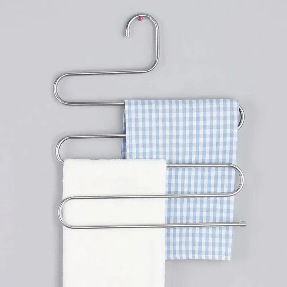 3PCS Space Saver Clothes Trouser Hanger Multi Layer Storage Closet Organizer