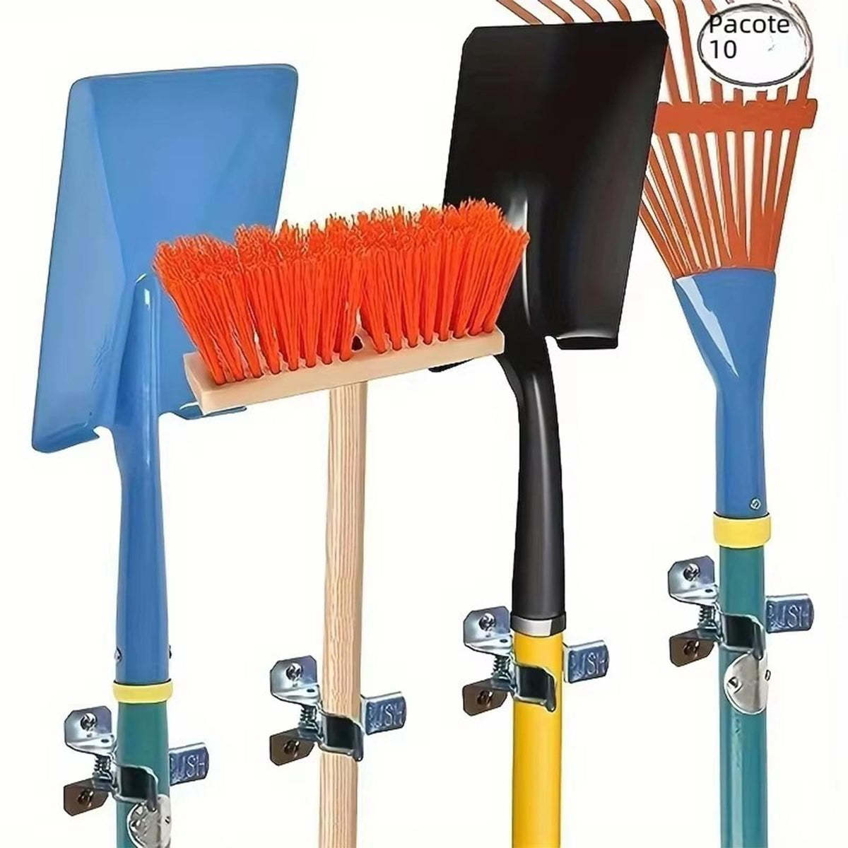 10x Shovels Holders Wall Mounted Brooms Gripper Tool Clips Garden Yard Tool