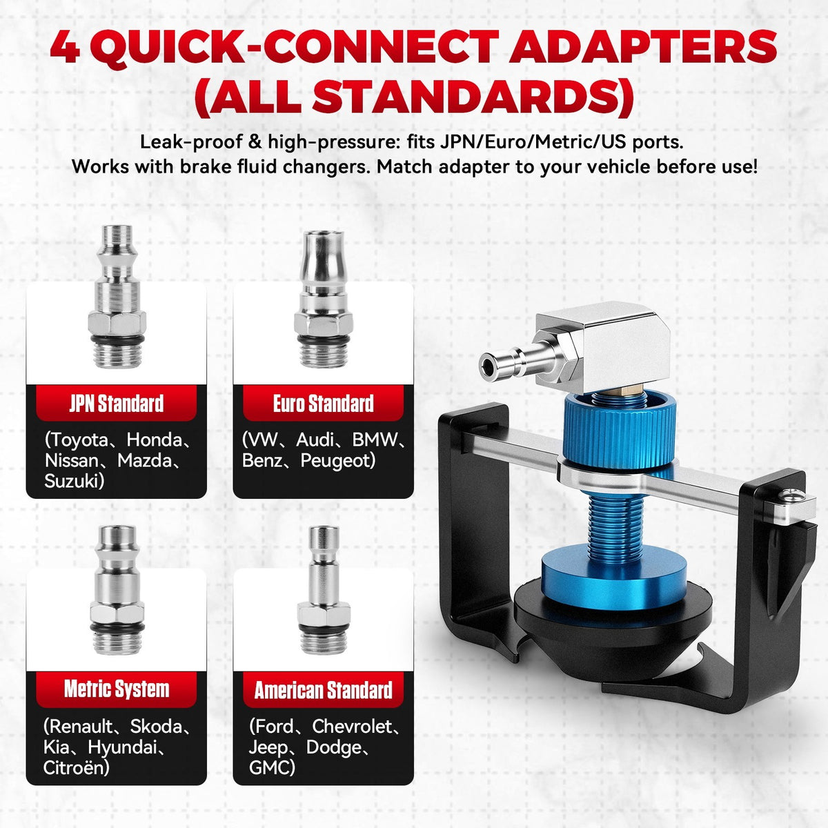 Mrcartool Brake Bleeder Adapter Brake Bleeding Fluid Changer Adapter Cap 22-58mm