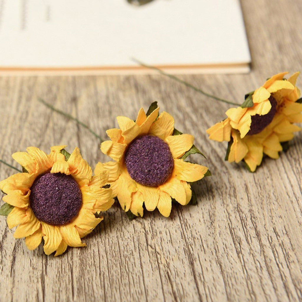 Handmade Sunflower Perfect for Garland Crafts and Wedding Cakes Pack of 100