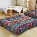 Indian Large Floor Cushion Square Meditation Yoga Seating Cushion Cotton Linen