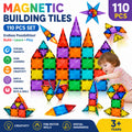 110pcs Magnetic Tiles Building Blocks Toys Set For Kids Educational Magnets Game