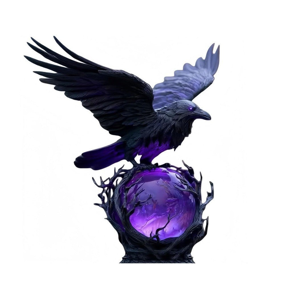 Spooky Raven Moonlight LED Table Lamp Crow Night Light Halloween Home Decor