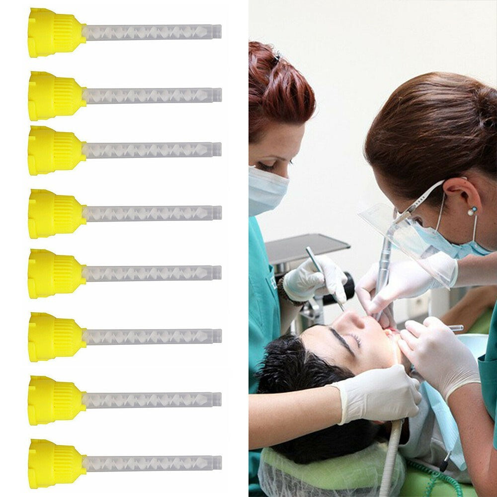 100Pcs/Set Element Intraoral Mixing Tips YELLOW Impression Disposable Dental UK