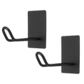 2pcs Self Adhesive Hooks Large Stainless Steel Towel Sticky Wall Hooks, Black