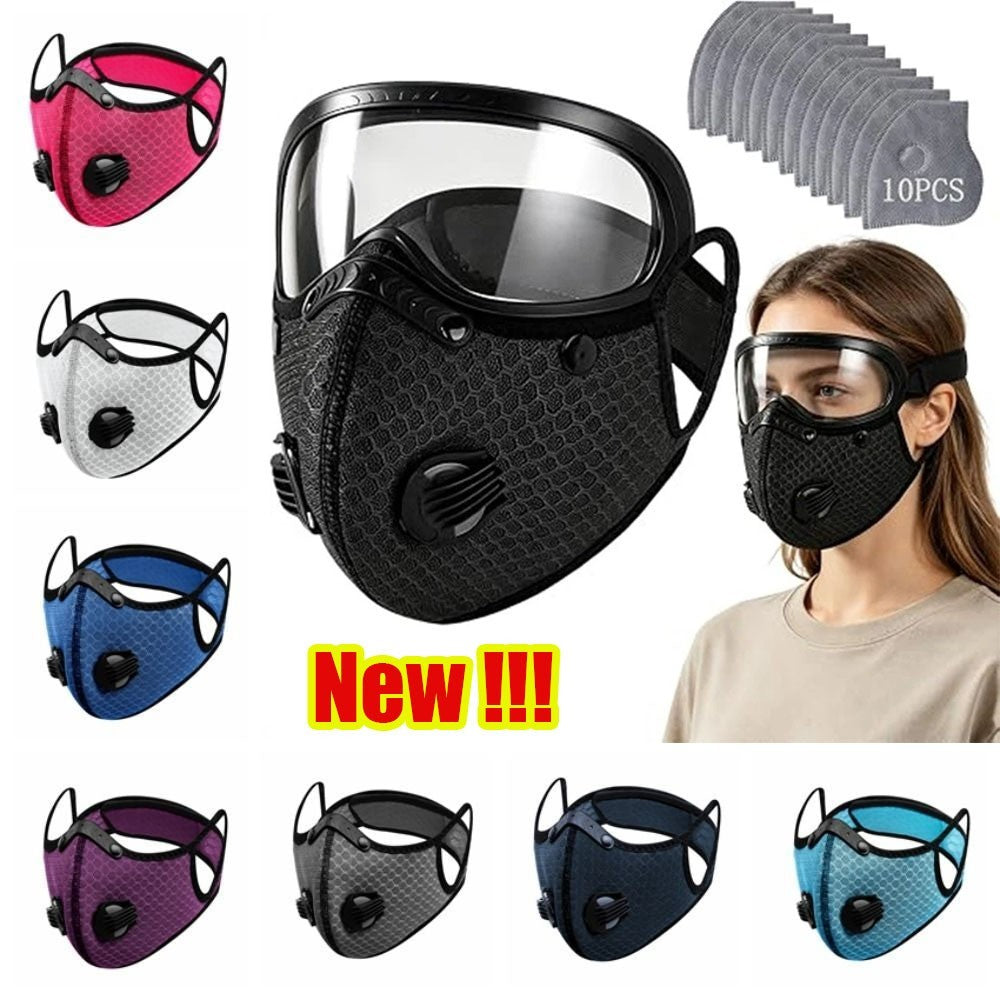 Reusable Carbon Filter Dust Mask with Adjustable Goggles, With 5-Layer Filter