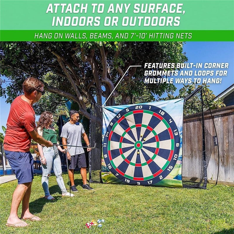 Chipping Challenge Golf Training Mat Set With Golf Club Indoor Outdoor Practice