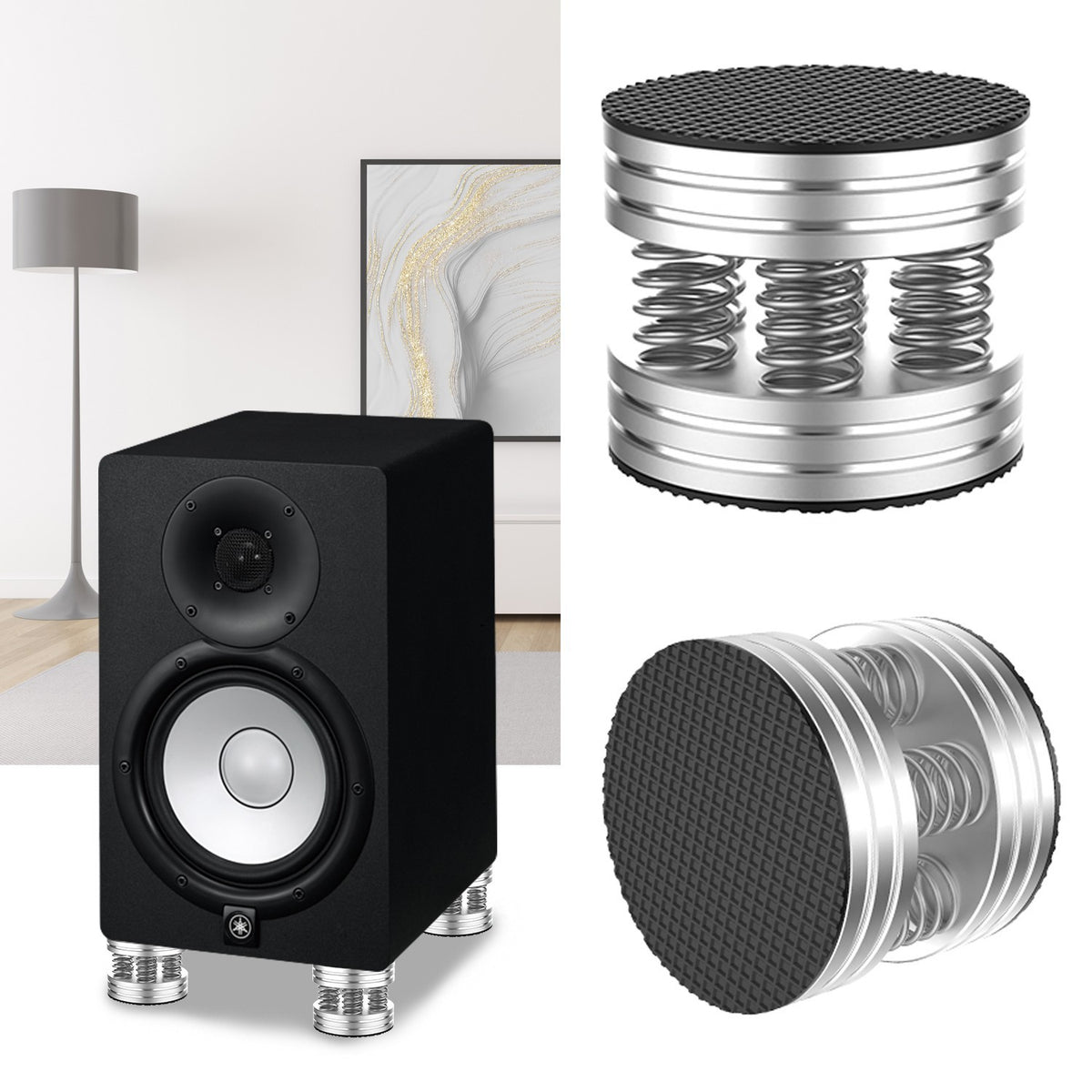 4pcs HiFi Audio Speaker Turntable Isolation Feet AMP Spring Shock Absorber Pads