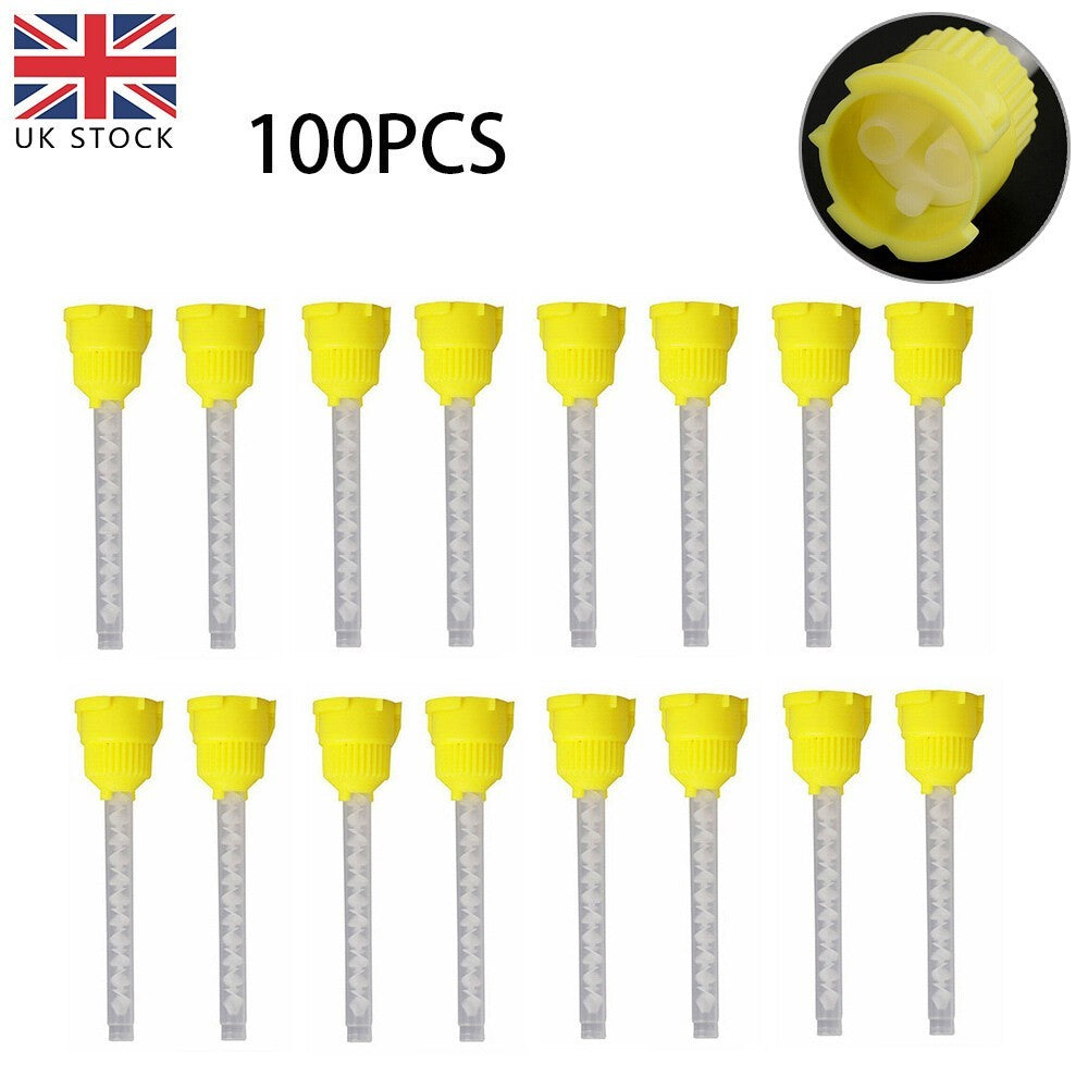 100Pcs/Set Element Intraoral Mixing Tips YELLOW Impression Disposable Dental UK