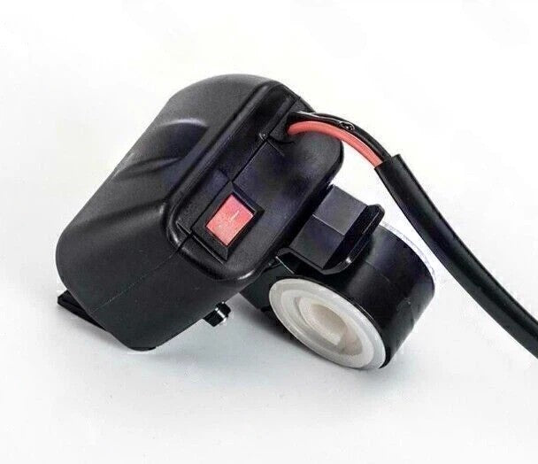 Yellow LED 12V Motorcycle USB Charger 2.1A+2.1A w/ Digital Voltmeter Thermometer