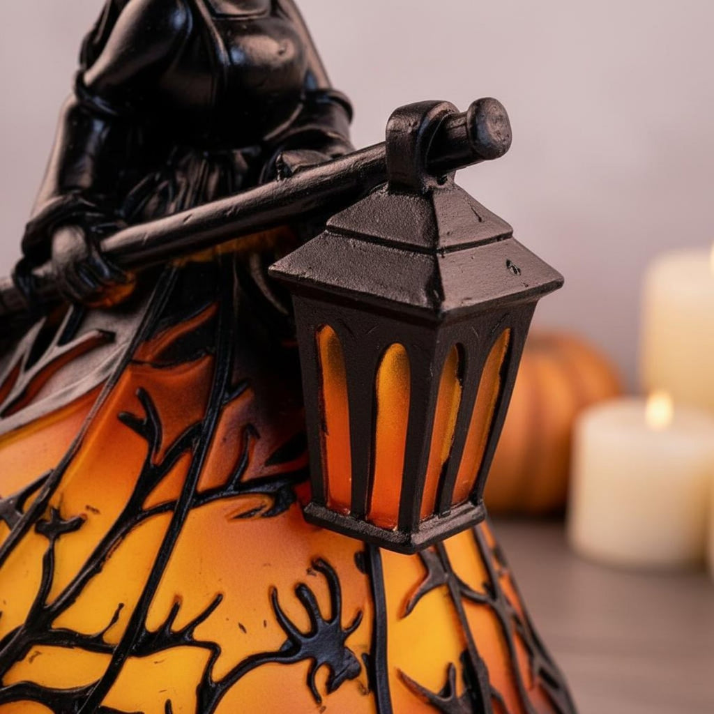 Halloween Witch Lamp USB Powered Resin Witch Lamp Warm Ambient Illuminate