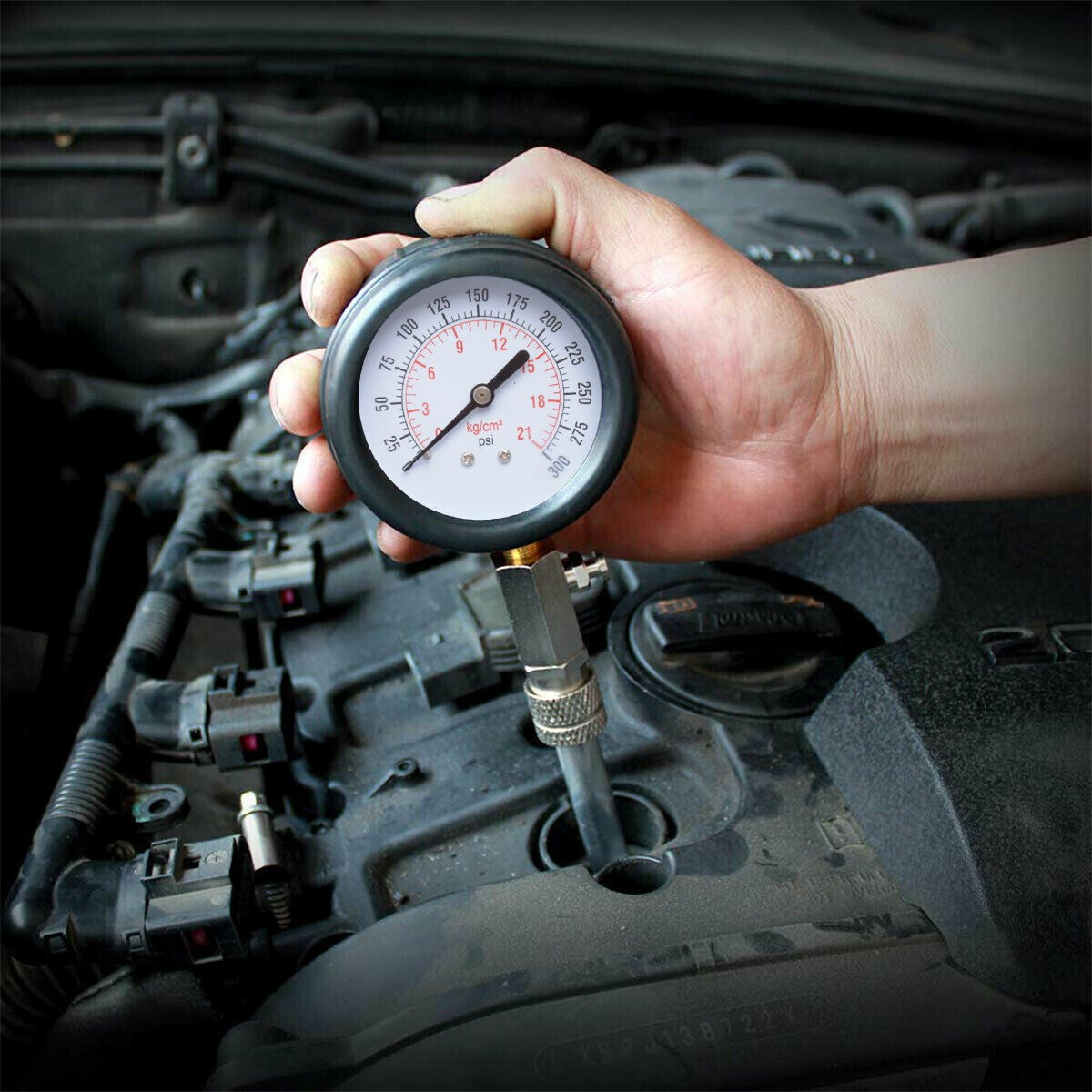 Automotive Petrol Engine Compression Tester Test Set Gauge Car Motorcycle Tool