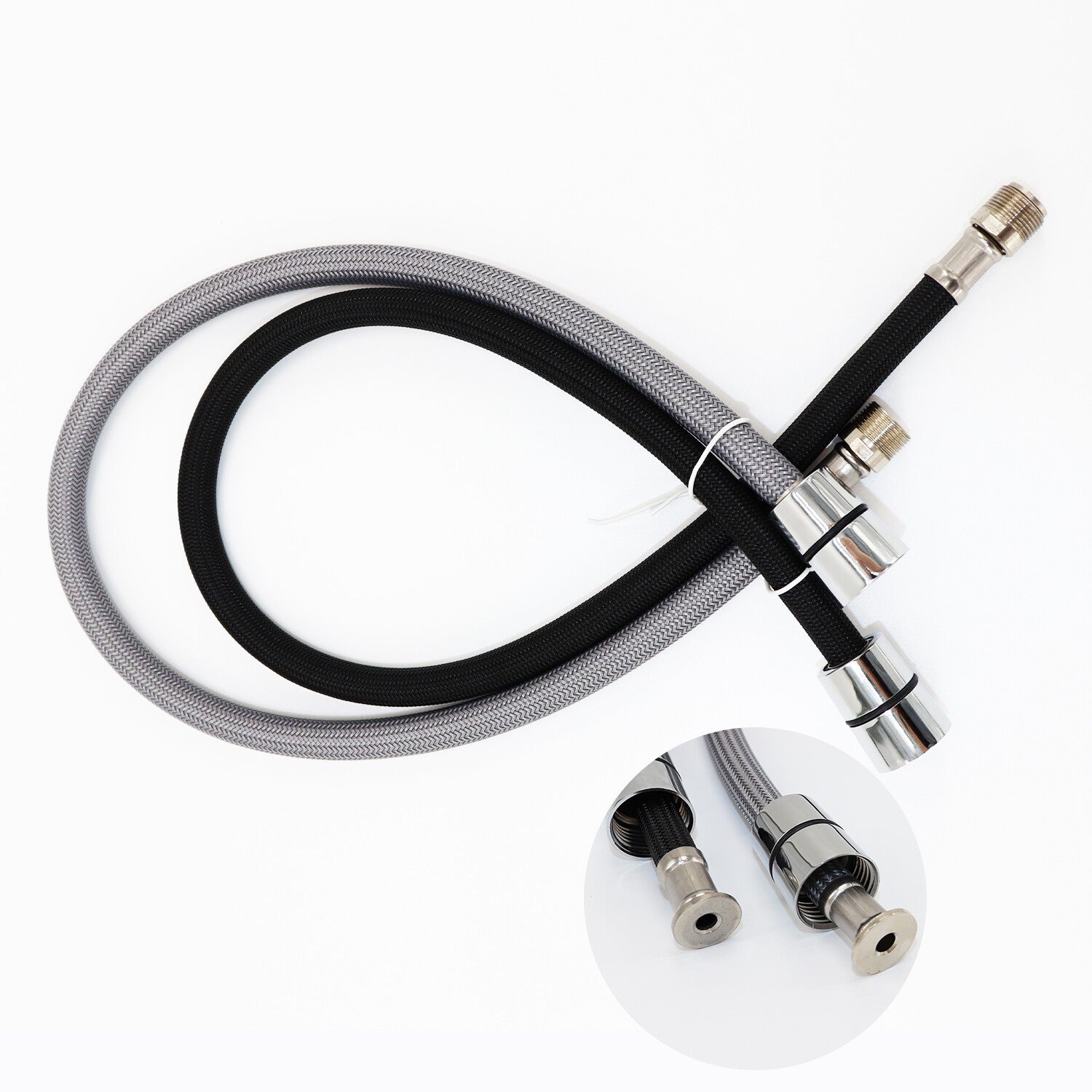 50/60Cm F1/2 M15*1 Pull Out Faucet Hose Nylon Braided Flexible Water Hose fo