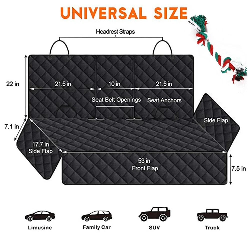 600D Car Rear Back Seat Cover Pet Dog Protector Mat Non-slip Waterproof Cushion