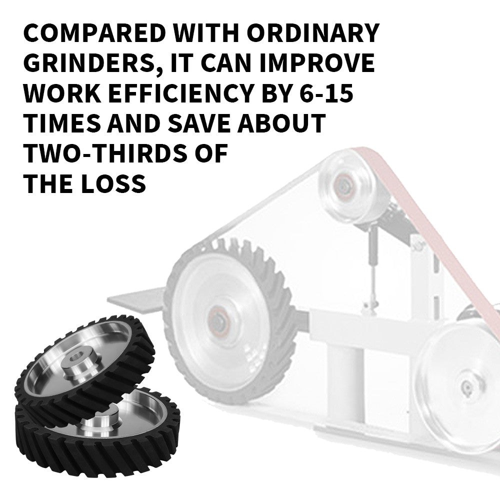 150mm/200mm/250mm Black Rubber Serrated Sand belt Grinding Contact Wheel