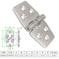 2 x Door Hinge 76 x 38mm, 6 Hole Stainless Steel Horsebox Yacht Boat Marine