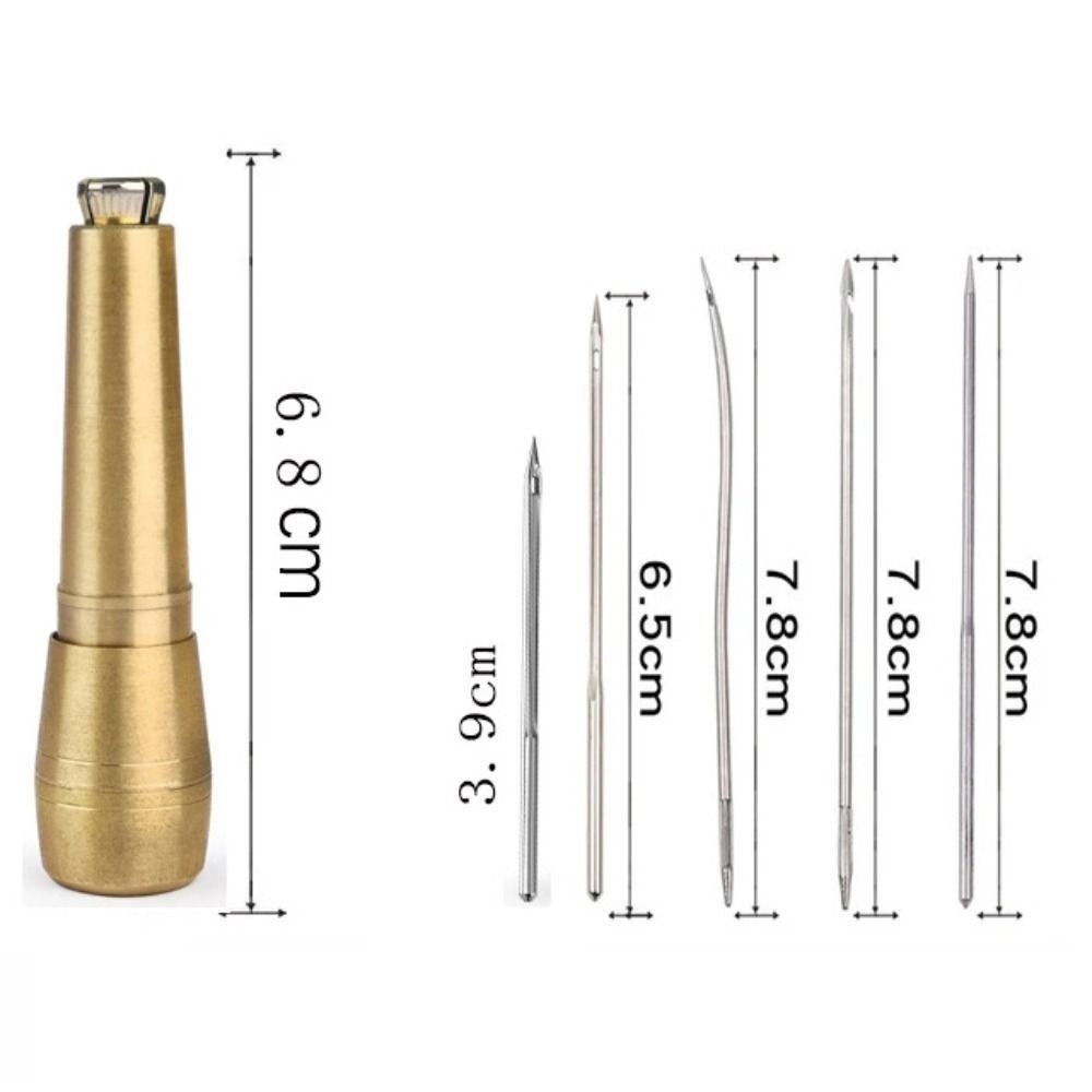 13pcs Leather Sewing Kit Leather Tapered Needles Nylon Thread Straight Hook