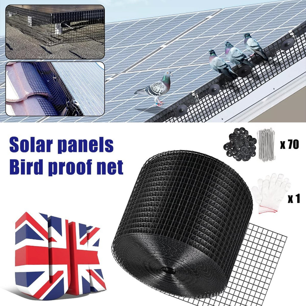 30M Solar Panel Bird Wire Mesh Guard Kit Proofing Pigeons Pest Clips Net Critter