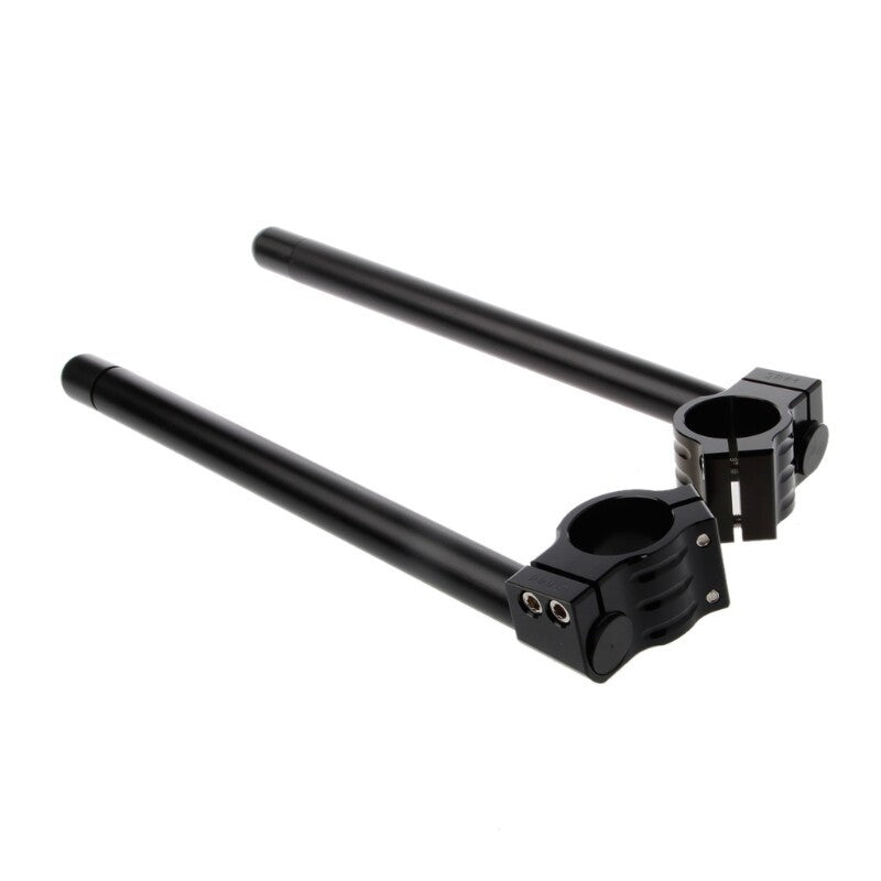 A pair 31-51mm Motorcycle Clip on Ons Fork Regular Handle Bars black/silver