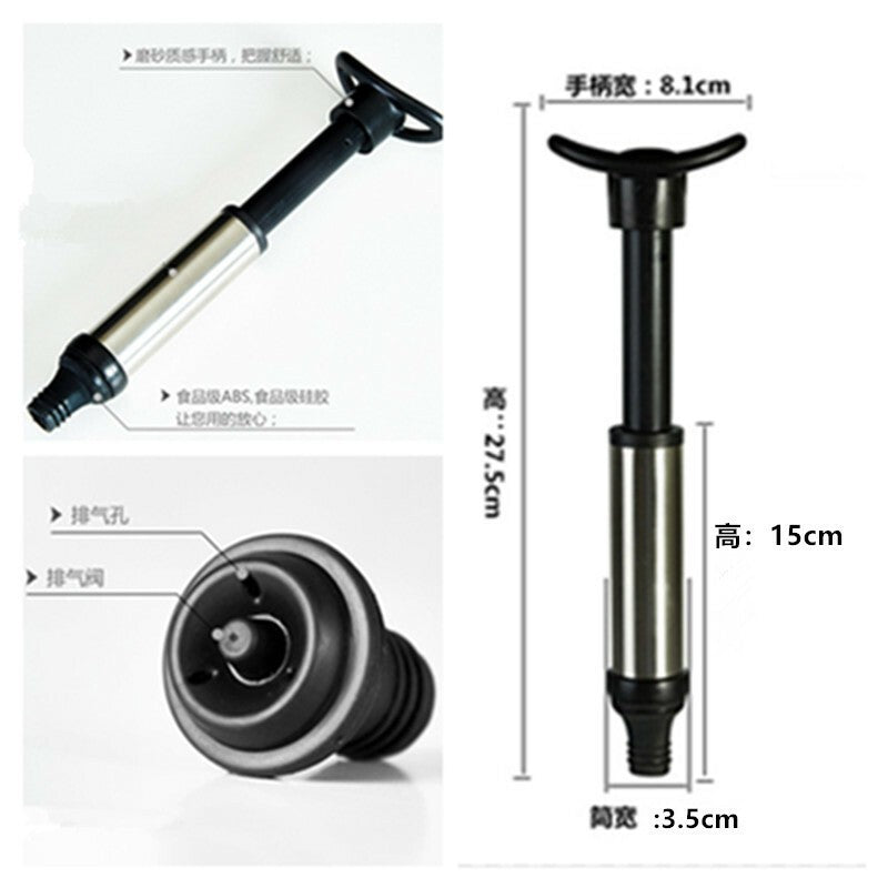 Vacu Vin Wine Saver Pump With 4 Stainless Steel Vacuum Bottle Stoppers