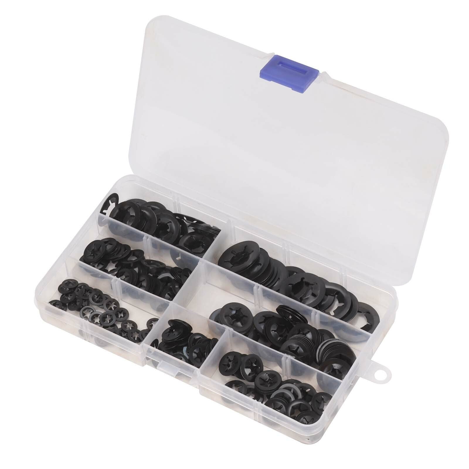 280/340Pcs Starlock Washers Push On Lock Star Tooth Grab Fastener Clips Lock Set