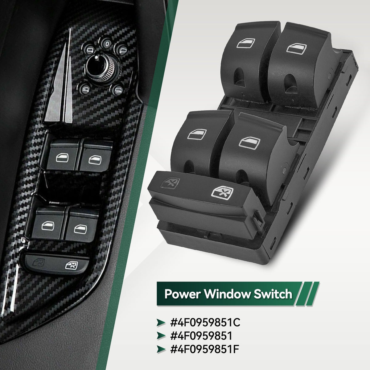 Driver Side Master Window Switch Control 4F0959851F 4F0959851C For Audi A3 8P