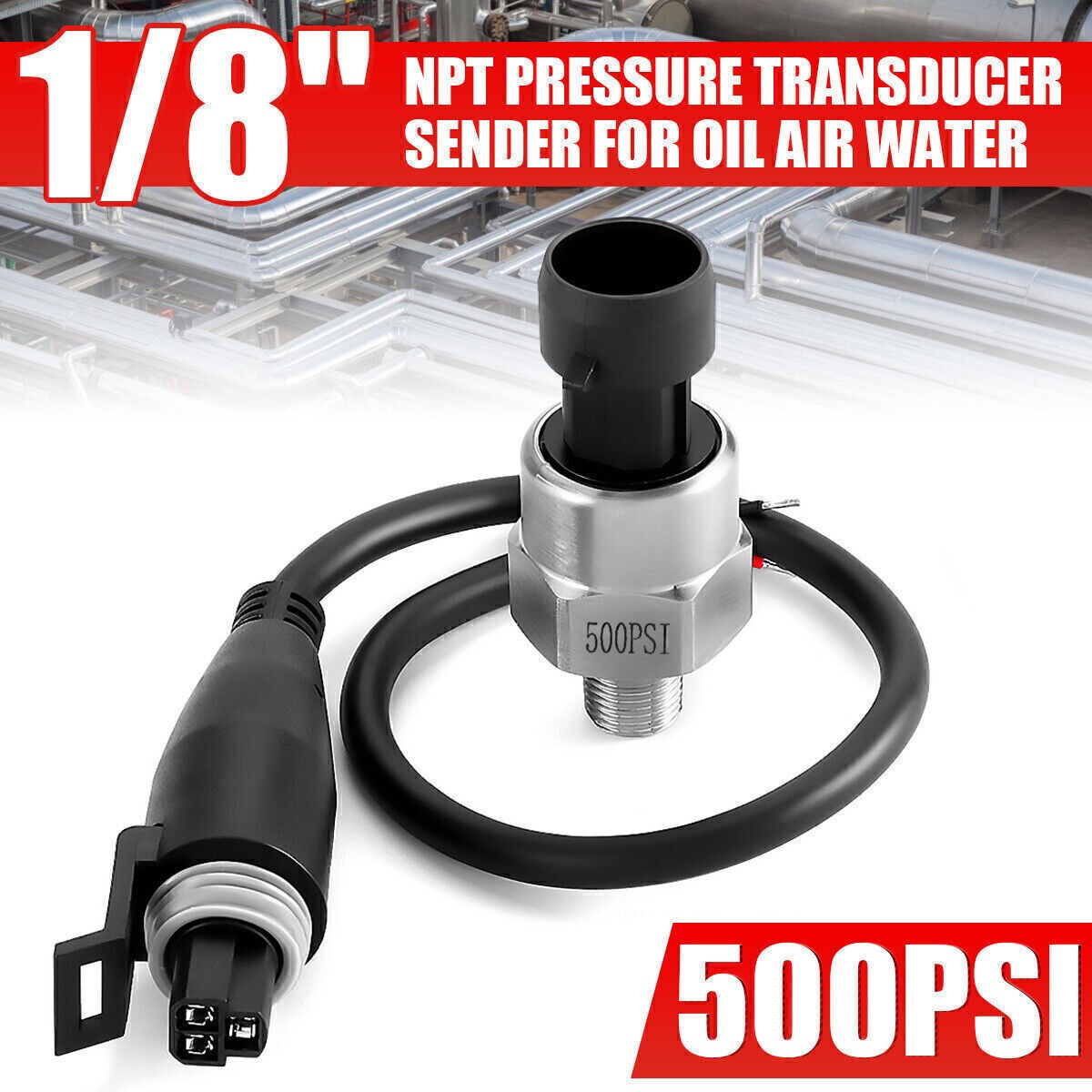 1/8"NPT Pressure Transducer Sender Sensor Oil Fuel Air Water Gas