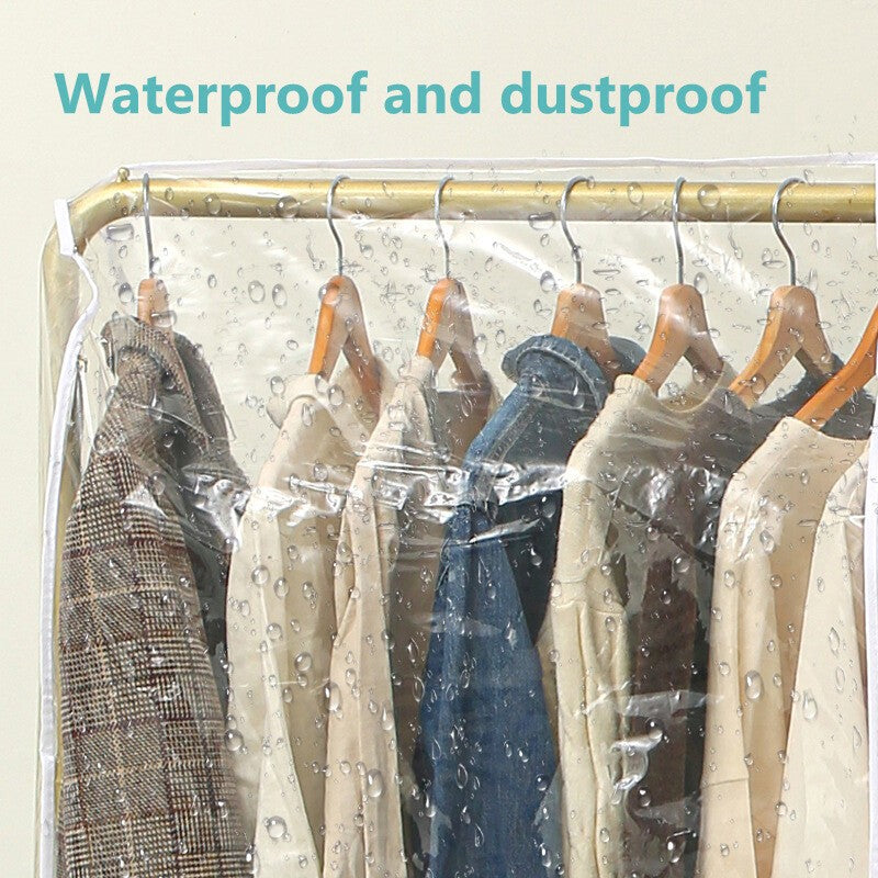 Clear Clothes Rail Cover Strong Garment Coat Hanger Protector Zipped 4 Sizes