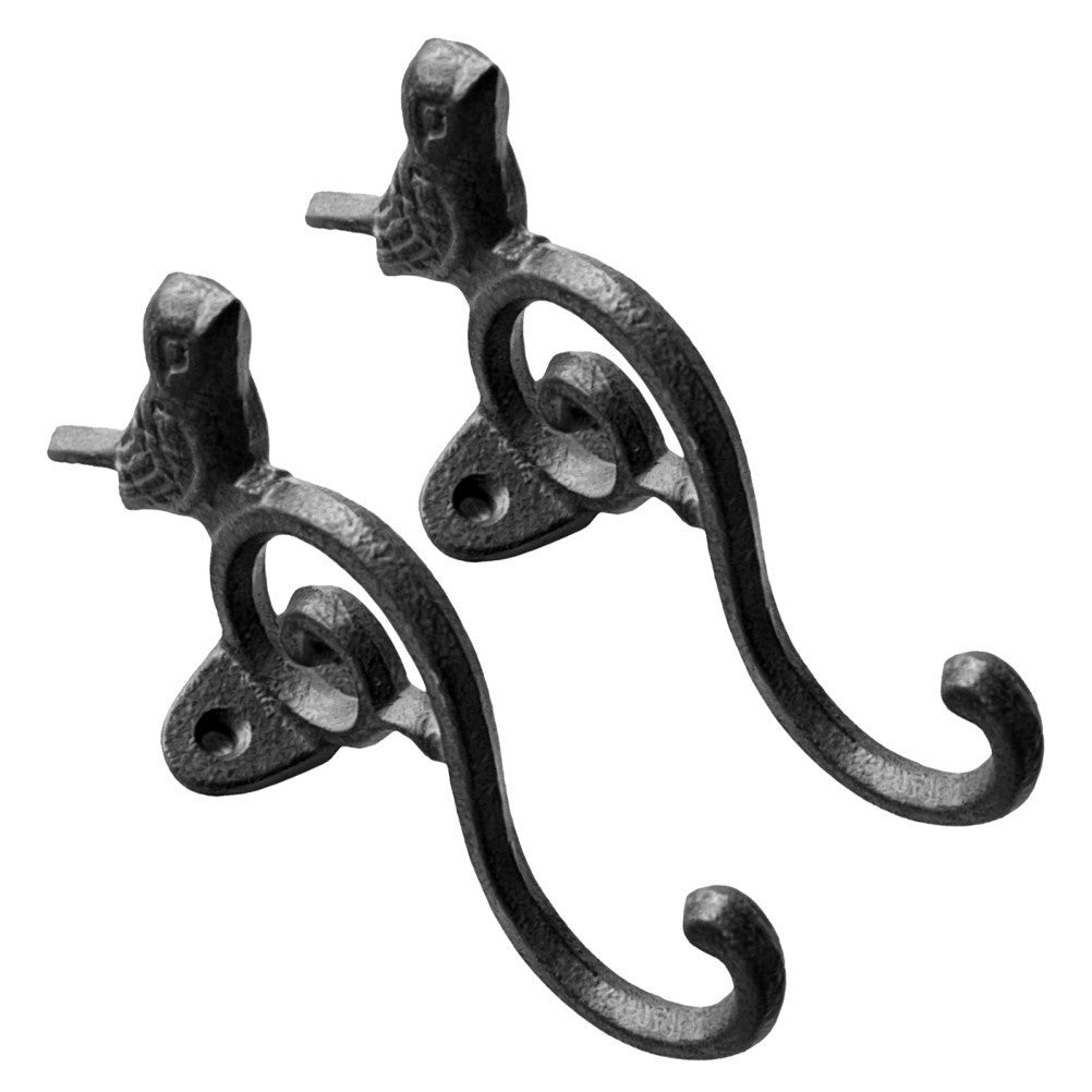 2 Pcs Wall Hooks Decorative Rustic Cast Iron Hanger Mounted Hangers.*