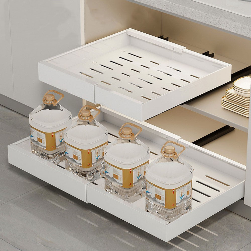 Extendable Pull Out Cabinet Organizer Slide Out Drawer Storage Shelves Kitchen