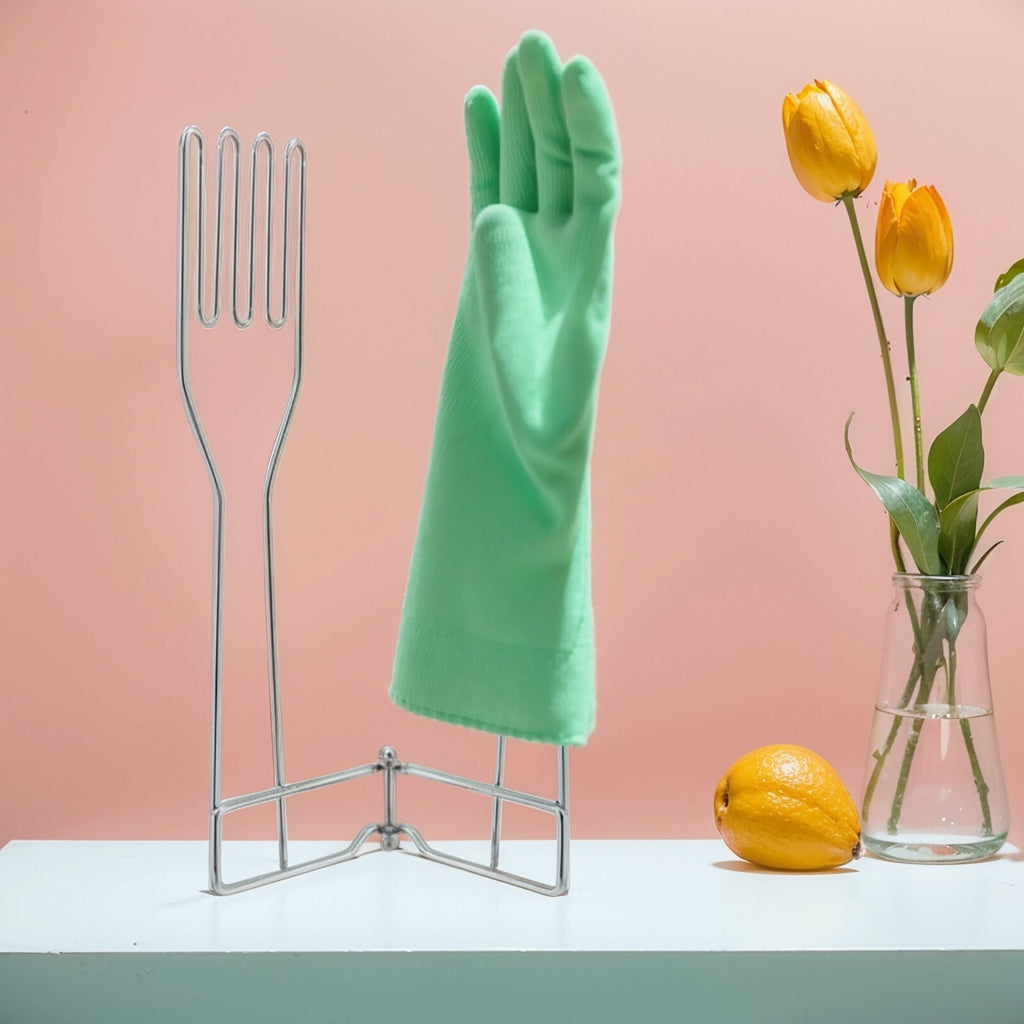 Metal Kitchen Rubber Gloves Racks Drain Towel Organizer Holders Rack Supplies