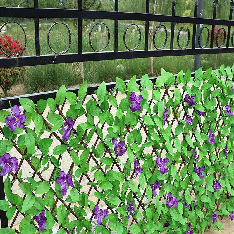 2M Artificial Hedge Flower Leaf Garden Fence Wall Privacy Screening Trellis