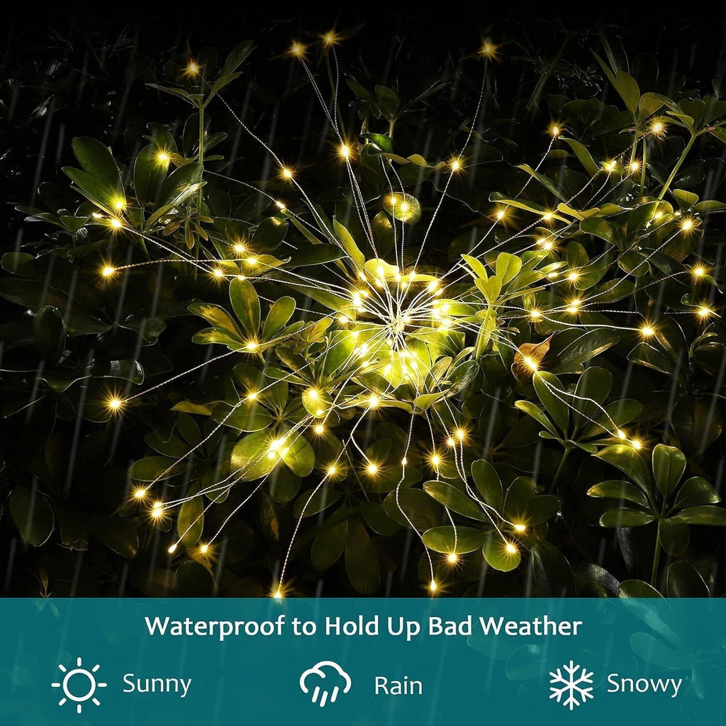 2PCS Solar Lights Outdoor Garden LED Solar Powered Firework Light Lamp DIY