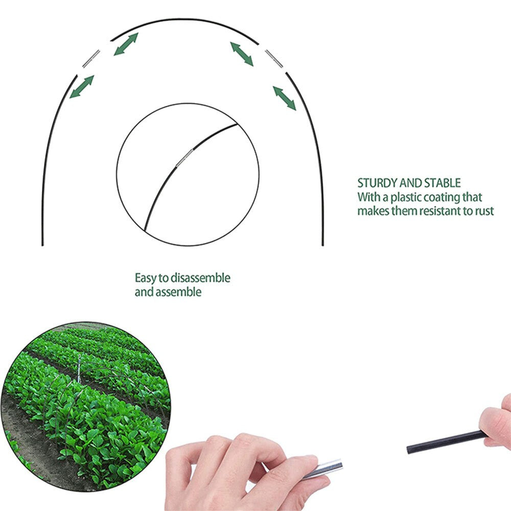 90PCS Greenhouse Hoops Plant Grow Tunnel Garden Support Frame for Netting Tunnel