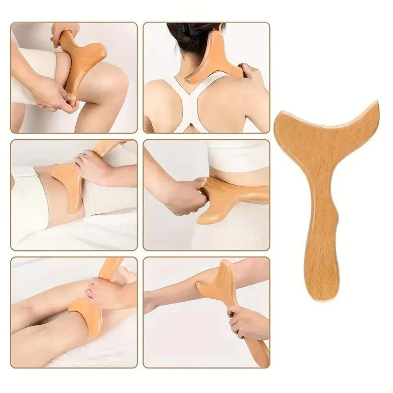 6X Wood Therapy Massage Tools Wooden Massager Maderoterapia Kit Muscle Relax