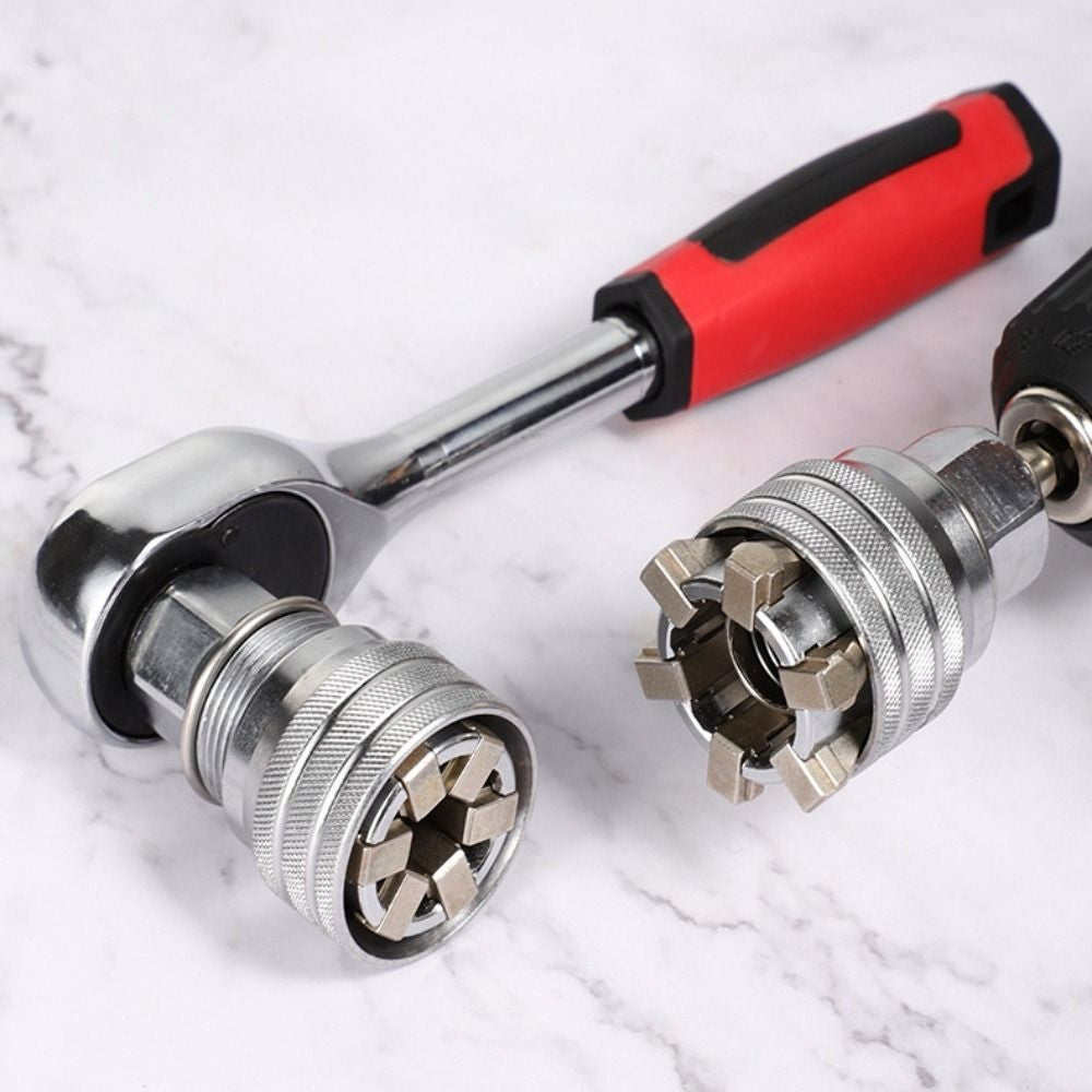3/8" Drive Socket Adapter Universal Adjustable Wrench Repair Tool Set