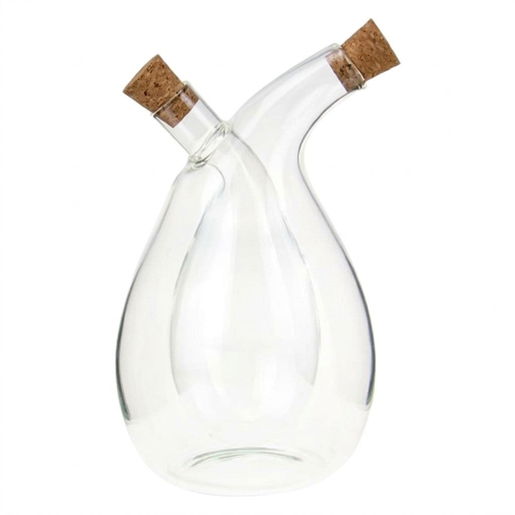 2 in 1 Cruet Bottle Separated Compartments 3.7x5.5inch Accessory Transparent