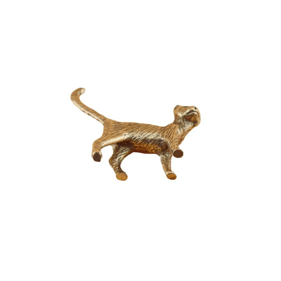 Creative Little Cat Long-Tailed Cat Antique Bronze Desktop Copper Sculpture...