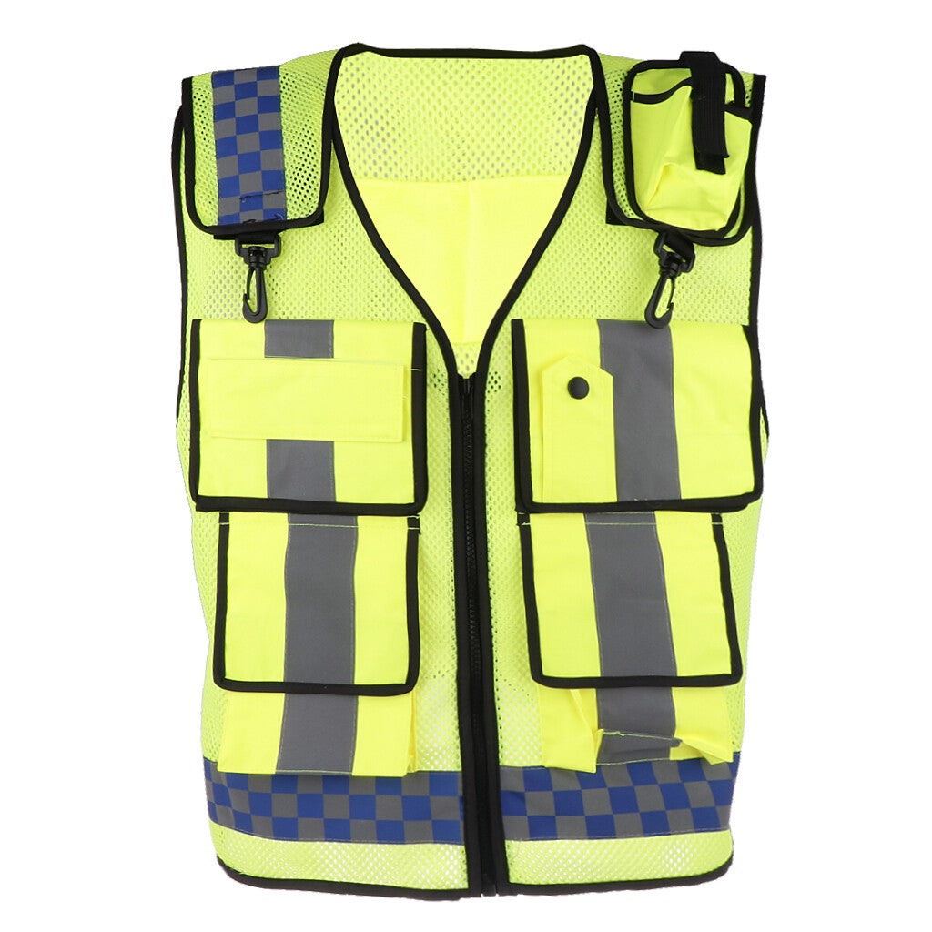 HI VIS VEST WORK SECURITY CONTRACTOR HIGH VIZ VISIBILITY WAISTCOAT SAFETY JACKET