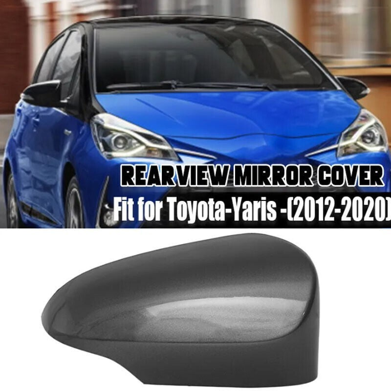 Right Side Fit For Toyota Yaris 2012-2020 Grey Wing Rearview Mirror Cover Cap