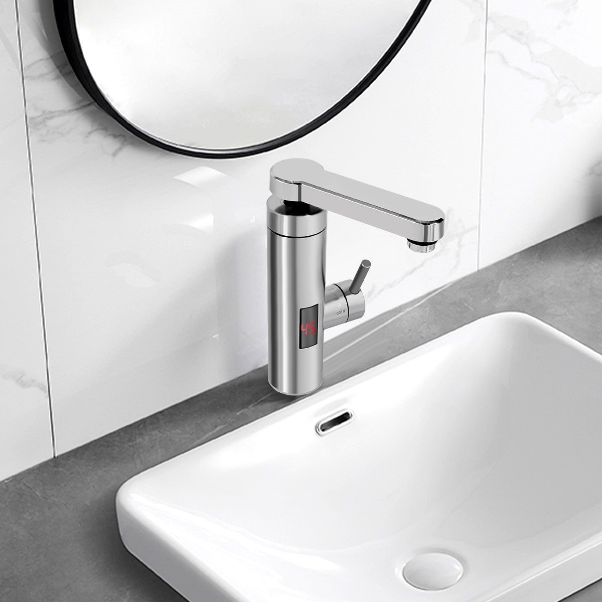 360° Electric Heating Tap Bathroom Fast Instant Hot Water Heater Kitchen Faucet