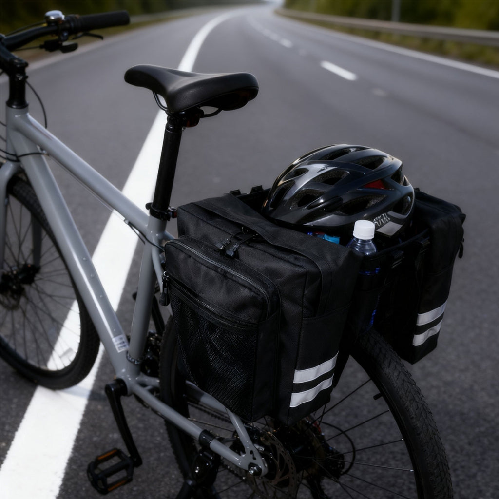 Bike Rear Rack Bag Waterproof MTB Double Pannier Bag Bicycle Backpack Travel